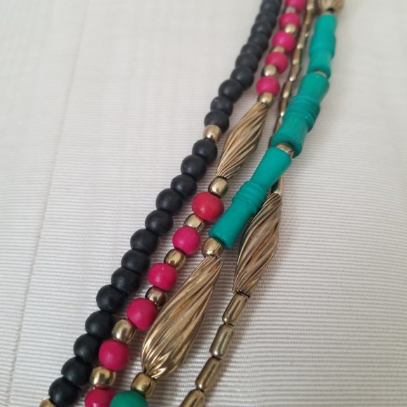 Funky Boho Colorful Multi Strand Necklace Jewelry - Picture 6 of 13